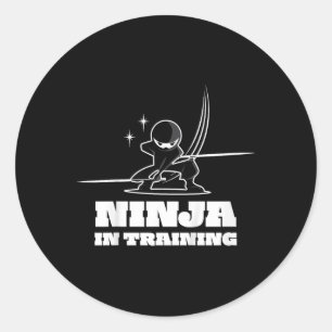 Sticker Rond T-shirt d'arts martiaux pour enfants Ninja Warrior