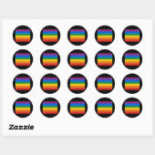Sticker Rond T-shirt de drapeau de gay pride (Feuille)
