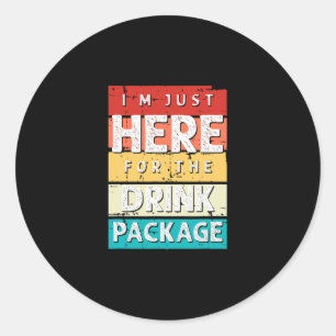 Sticker Rond T-shirt de fête drôle de vacances en croisière buv