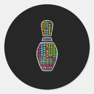 Sticker Rond T-shirt de la brigade de bowling joyeuse pour femm