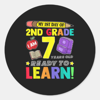 Sticker Rond T-Shirt de rentrée des classes de 2e année