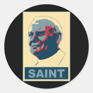 Sticker Rond T-shirt de SAINT d'art de bruit de Pape Jean Paul