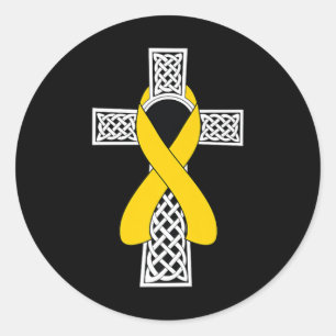 Sticker Rond T-shirt de sensibilisation au cancer infantile Rub