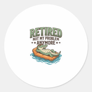 Sticker Rond T-shirt de vacances d'alligator retiré pas mon pro