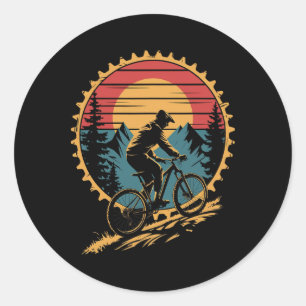 Sticker Rond T-shirt de vélo tout terrain pour hommes femmes dr