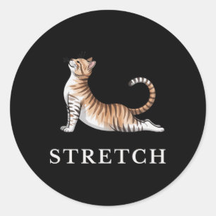 Sticker Rond T-shirt de yoga pour chat extensible Calme Lance A