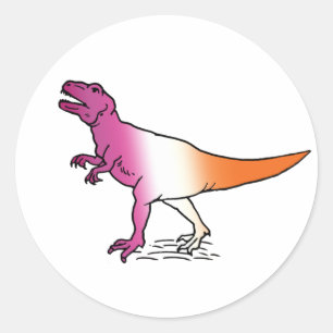 Sticker Rond T-Shirt DINOSAURE FIERTE LESBIENNE