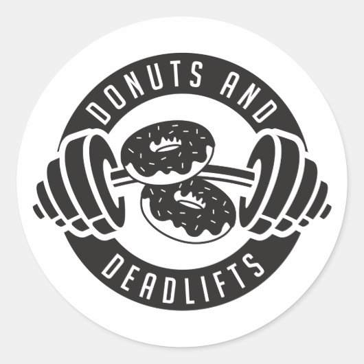 Sticker Rond T-shirt Donuts & Deadlifts (Devant)