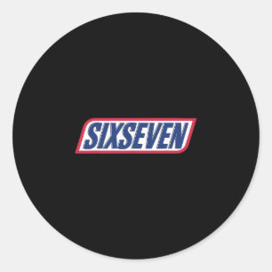 Sticker Rond T-shirt drôle 67 Six Sept Meme pour les amateurs d