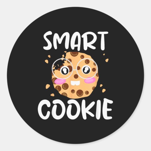 Sticker Rond T-shirt drôle de blague d'expression 'Smart Cookie (Devant)