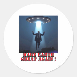 Sticker Rond T Shirt Drôle D'enlèvement D'ovni Pour Rendre La T