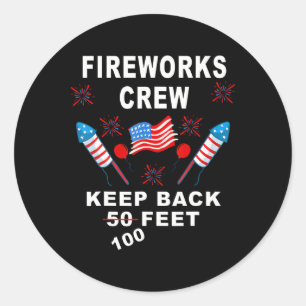 Sticker Rond T-shirt drôle du 4 juillet Directeur d'équipe de f