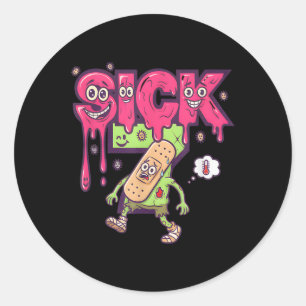 Sticker Rond T-shirt drôle et malade Seven Meme Six Seven jeu d