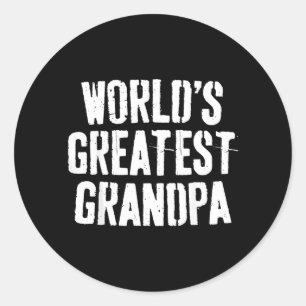 Sticker Rond T-shirt du plus grand papy du monde Papa Hommes Fê