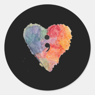 Sticker Rond T Shirt du Projet Semicolon pour la Sensibilisatio