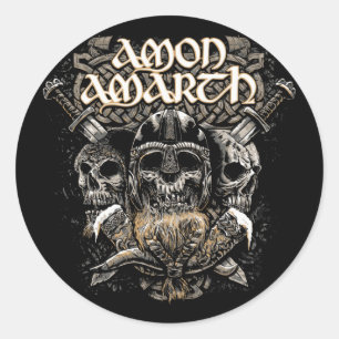Sticker Rond T-Shirt en métal viking Amon en métal viking Amon