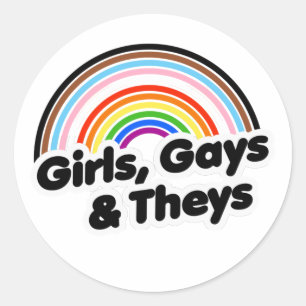 Sticker Rond T-shirt FILLES, GAYS & THEYS