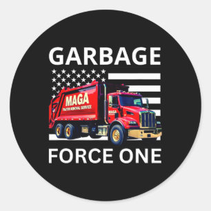 Sticker Rond T-shirt Garge Force One Trump Camion Méga Garge