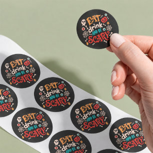 Sticker Rond T-shirt graphique de la saison effrayante et funky