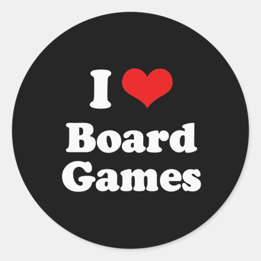Sticker Rond T-shirt I Love Board Games (Devant)