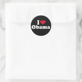 Sticker Rond T-shirt I Love Obama (Sac)
