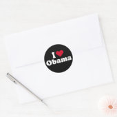 Sticker Rond T-shirt I Love Obama (Enveloppe)