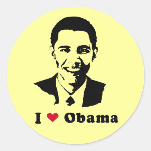 Sticker Rond T-shirt I Love Obama