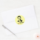 Sticker Rond T-shirt I Love Obama (Enveloppe)
