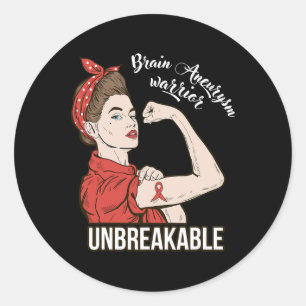 Sticker Rond T-shirt incassable Warrior de la sensibilisation à