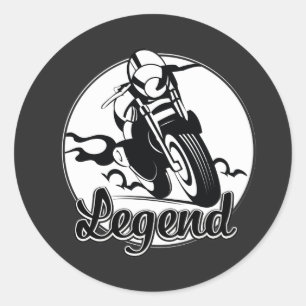 Sticker Rond T-Shirt Legend Moto