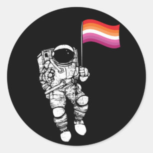 Sticker Rond T-Shirt LESBIENNE FEMME DE LA LUNE