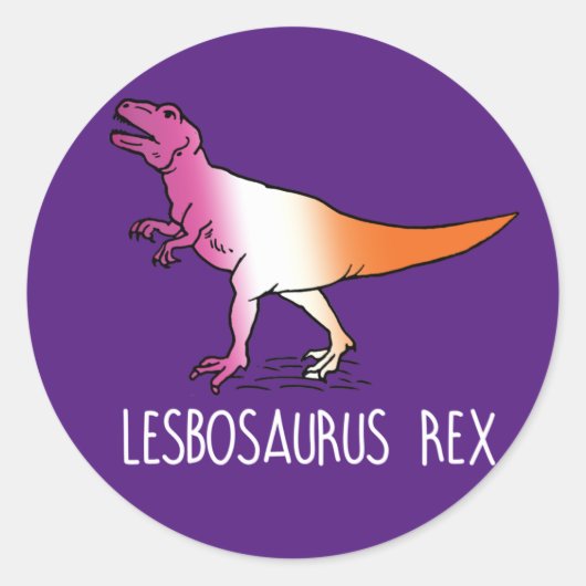 Sticker Rond T-Shirt LESBOSAURUS REX (Devant)