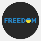 Sticker Rond T-shirt Liberté pour l'Ukraine (Devant)