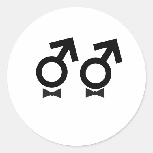 Sticker Rond T-shirt mariage gay (Devant)