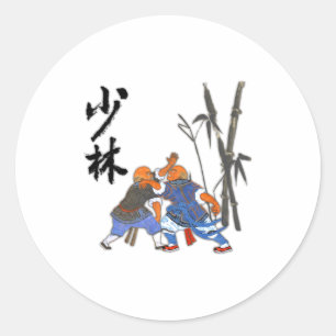 Sticker Rond T Shirt Moines Shaolin