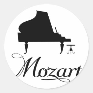 Sticker Rond T-shirt Mozart Piano