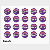 Sticker Rond T-Shirt NÉE COMME ÇA (LESBIENNE) (Feuille)