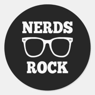 Sticker Rond T-shirt Nerds Rock T Shirt Amusant Cadeau Drôle po