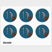 Sticker Rond T-shirt noir de base en lama (Feuille)