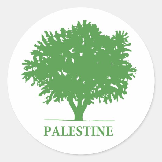 Sticker Rond T-shirt Palestine Olive Tree (Devant)
