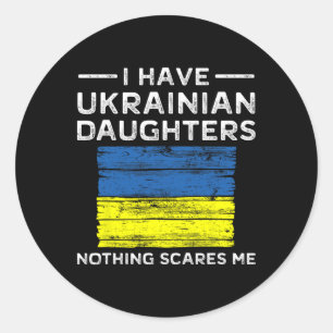 Sticker Rond T-shirt père fille Rien ne me fait peur Maman ukra