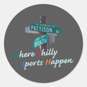 Sticker Rond T-Shirt Philly Sports Happen Broad et Pattison