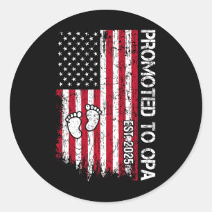 Sticker Rond T-shirt pour hommes patriotiques promus Opa Est 20
