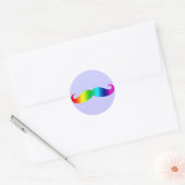 Sticker Rond T-shirt Rainbow Mustache (Enveloppe)