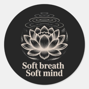 Sticker Rond T-shirt Respirant Doux Lotus Yoga Paisible _2