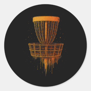 Sticker Rond T-shirt rétro Disc Golf Frolf Vintage Frisbee Golf