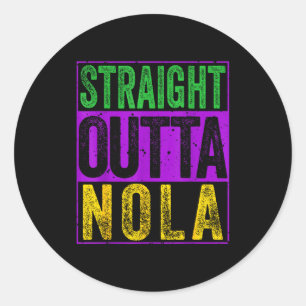 Sticker Rond T-shirt Straight Outta Nola drôle de La Nouvelle-O