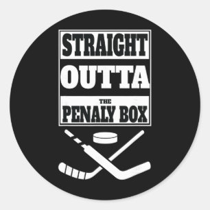 Sticker Rond T-shirt Straight Outta Penalty Box – Hockey sur gl