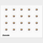 Sticker Rond T-shirt tortue rétro (Feuille)