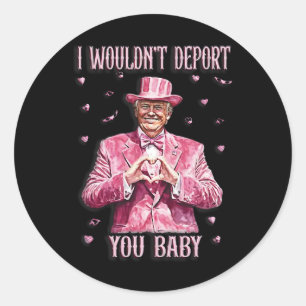 Sticker Rond T-shirt Trump pour la Saint-Valentin Je ne vous ex